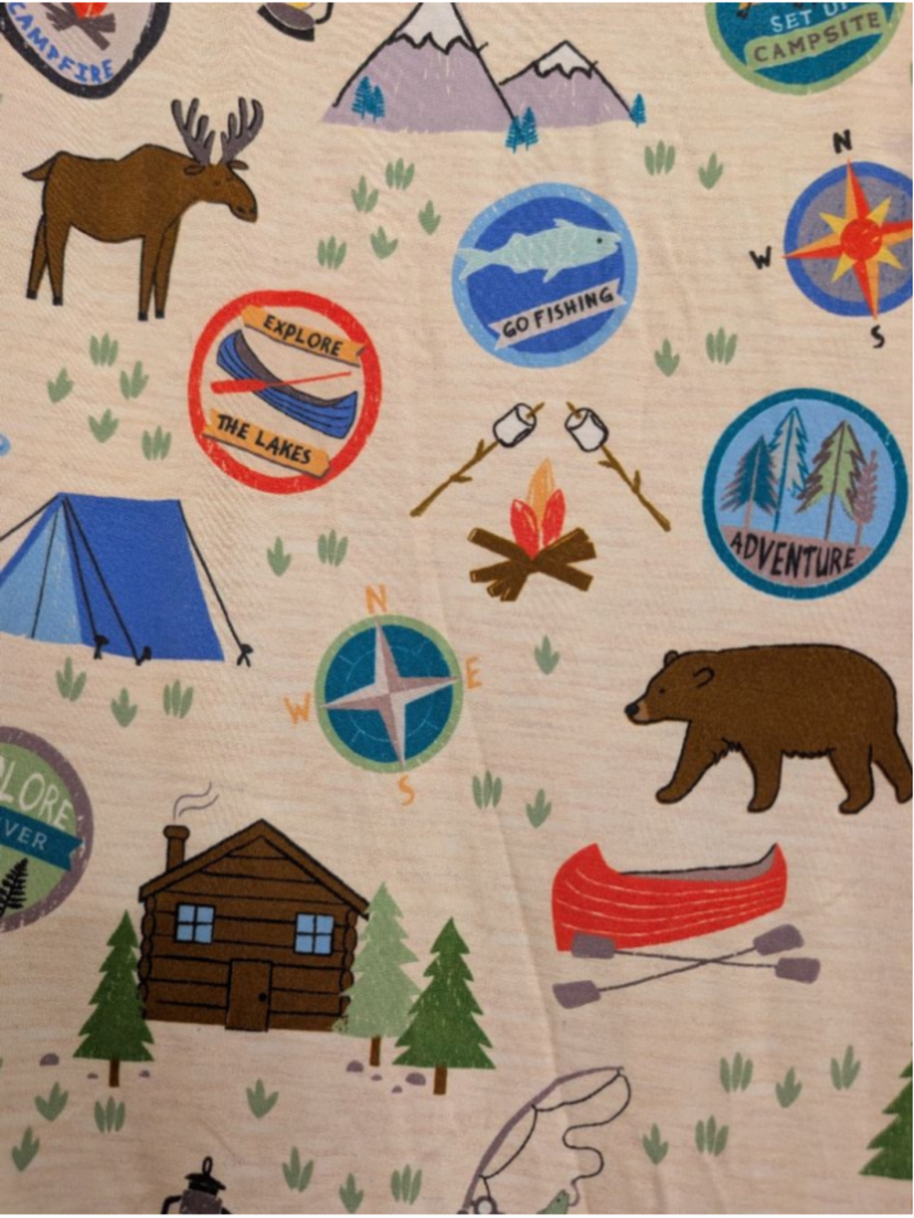 Little Sleepies Camping Adventure Triple Layer Cloud Blanket Large 50"x50" - Picture 2 of 5